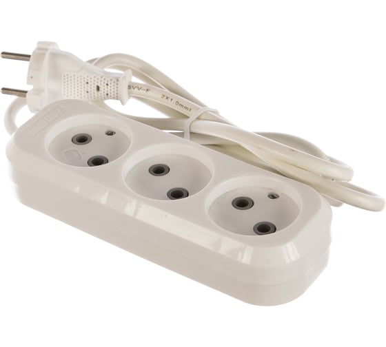 Изображение товара Удлинитель Smartbuy 3 гнезда 1,5 метра 10А/2,2кВт без заземления ПВС 2х1,0 SBE-10-3-1,5-N