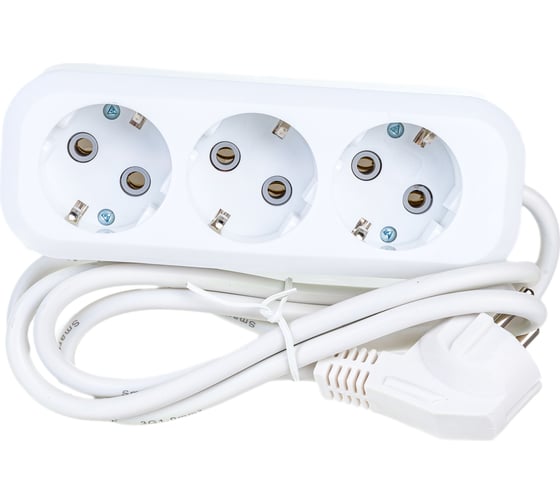 Изображение товара Удлинитель Smartbuy 3 гнезда 1,5 метра 16А/3,5кВт с заземлением ПВС 3х1,0 SBE-16-3-1,5-Z