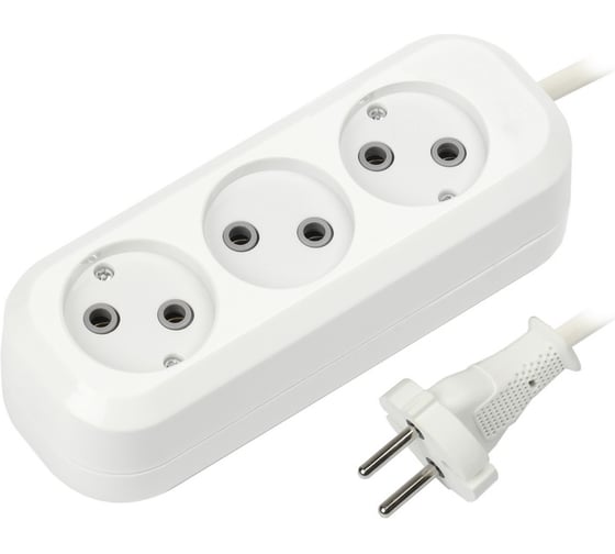 Изображение товара Удлинитель Smartbuy 3 гнезда 10 метров 10А/2,2кВт без заземления ПВС 2х1,0 SBE-10-3-10-N