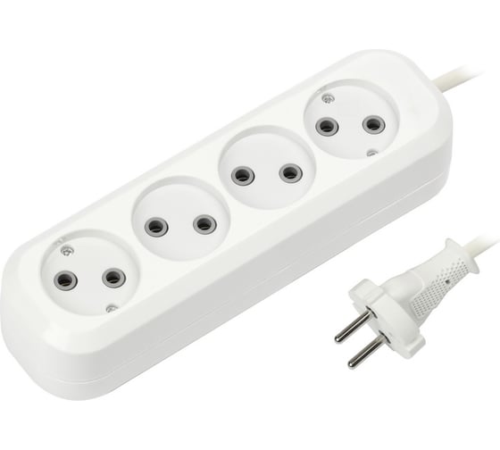 Изображение товара Удлинитель Smartbuy 4 гнезда 2 метра 10А/2,2кВт без заземления ПВС 2х1,0 SBE-10-4-02-N