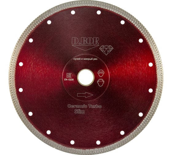 Изображение товара Диск алмазный Ceramic Turbo Slim T-10 (180x1.6x25.4/22.23 мм) D.BOR CTS-T-10-0180-025