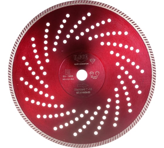 Изображение товара Диск алмазный Standard T-10 (350x3.2x25.4 мм) D.BOR S-T-10-0350-025