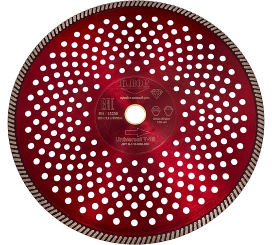 Изображение товара Диск алмазный Universal T-10 (350x3.2x30/25.4 мм) D.BOR U-T-10-0350-030