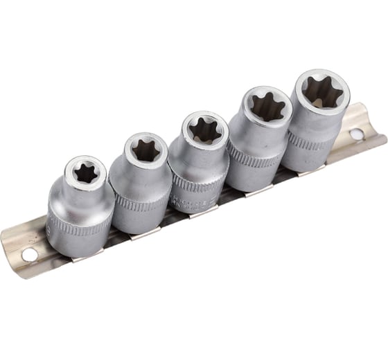 Изображение товара Набор головок внутренний TORX (5 пр; Е8-Е16; 1/2") СЕРВИС КЛЮЧ 76603
