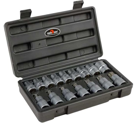 Изображение товара Набор головок внутренних и насадок TORX (16 пр; Е10-Е24; Т30-Т70) СЕРВИС КЛЮЧ 76650