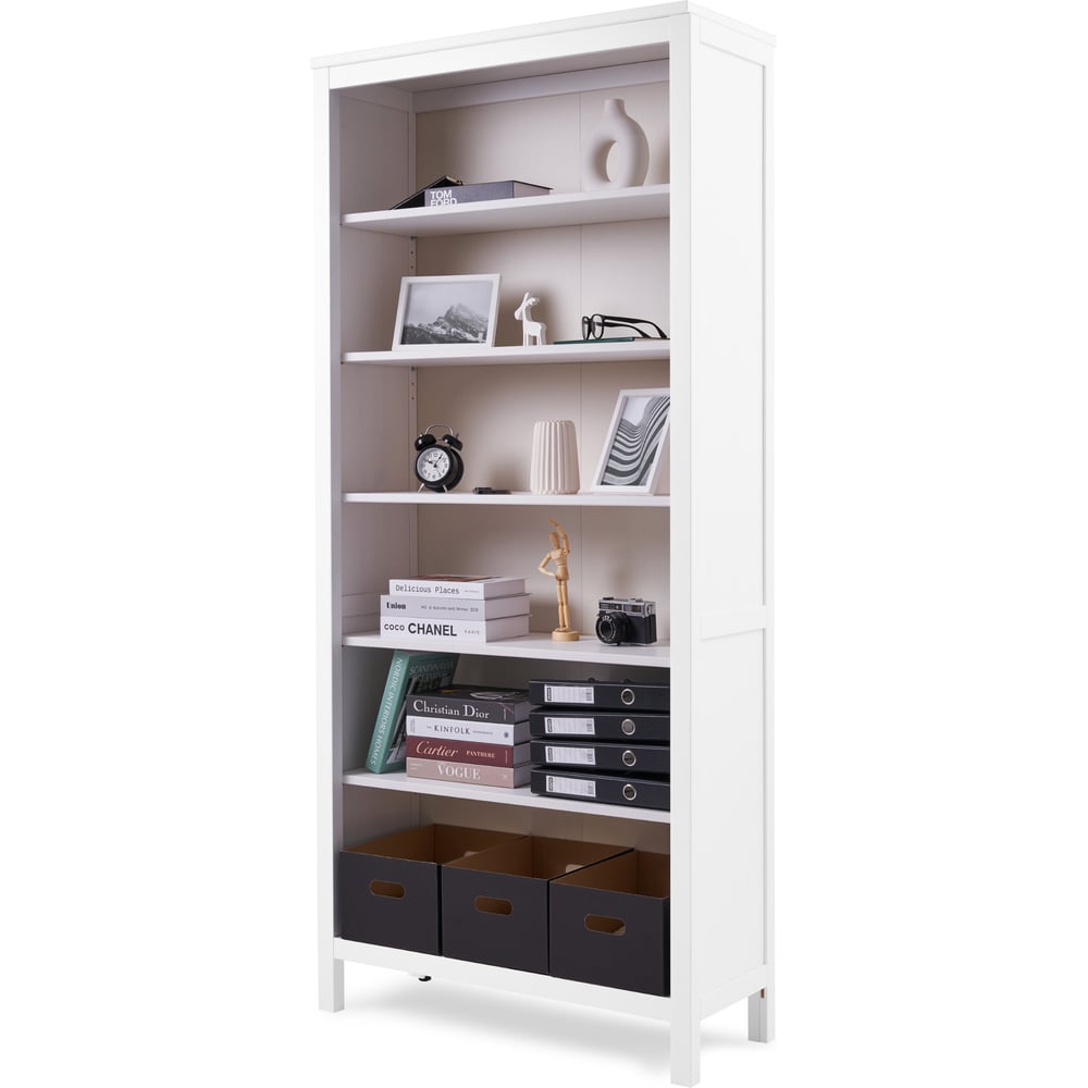 Изображение товара Стеллаж Лузалес КЫМÖР 90х198х37 см из массива сосны белый скандинавский стиль