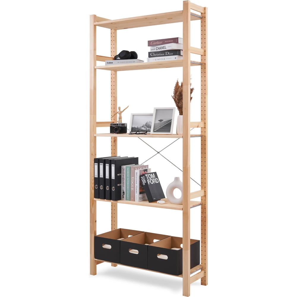 Изображение товара Стеллаж Лузалес Удöра 5 полок из массива сосны 90x210 см натуральный цвет