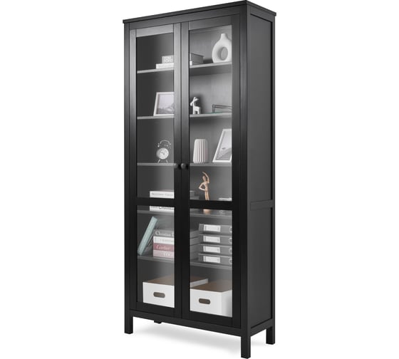 Изображение товара Шкаф-витрина Лузалес КЫМÖР стекло/стекло, 90х198х37, черный 5030710405