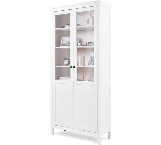 Изображение товара Шкаф-витрина Лузалес КЫМÖР стекло/панель, 90х198х37, белый 5030710303