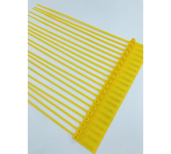 Изображение товара Пластиковая номерная пломба Пломба.Ру d 3,4 мм., L210 мм., цвет желтый 50 шт. кпп-1-2203 1006055