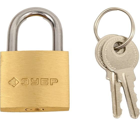 Изображение товара Навесной мини замок Зубр латунный корпус, 25 мм, Профессионал 37130-25_z01