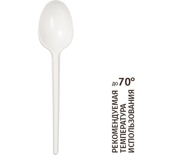 Изображение товара Одноразовая столовая ложка ООО Комус 165 мм, пс, белая, 2800 шт. 1696546