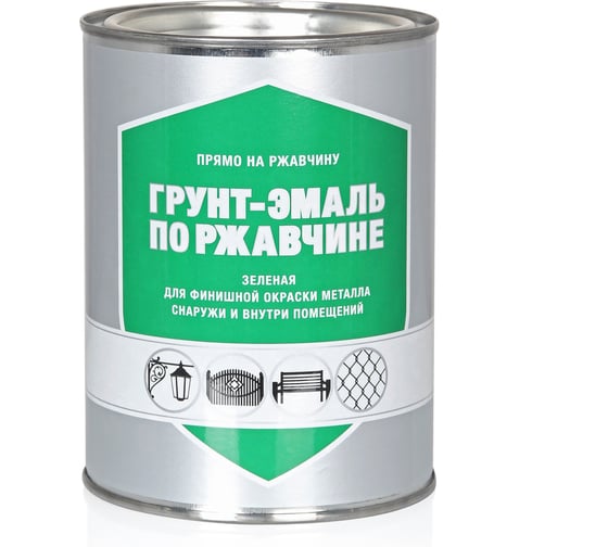 Изображение товара Грунт-эмаль по ржавчине ЗАО Декарт зеленый, 0.8 кг 30526