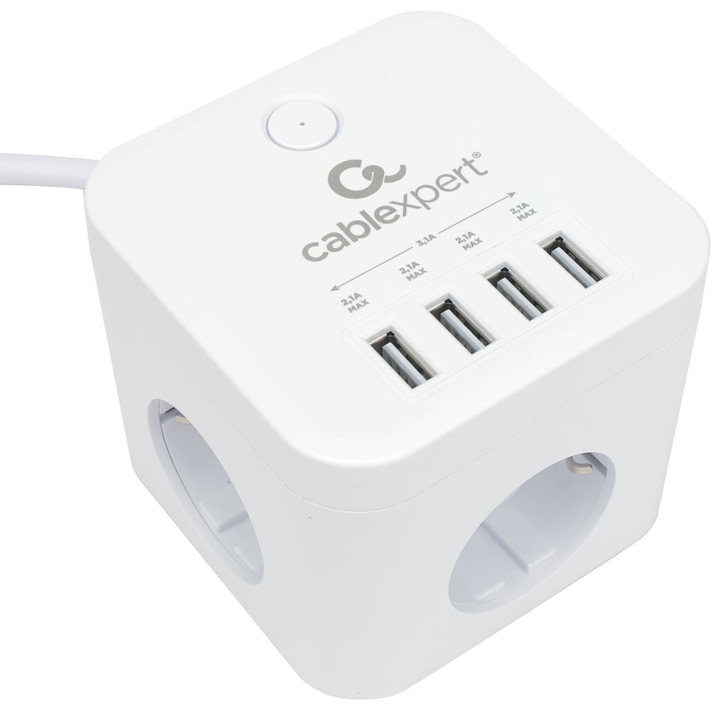 Изображение товара Сетевой фильтр Cablexpert cube с USB и защитой 10А