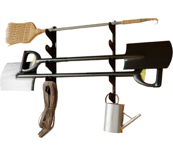 Изображение товара Держатель для садового инвентаря и инструментов ГеоПластБорд  60 см, настенный, цвет черный 64305N