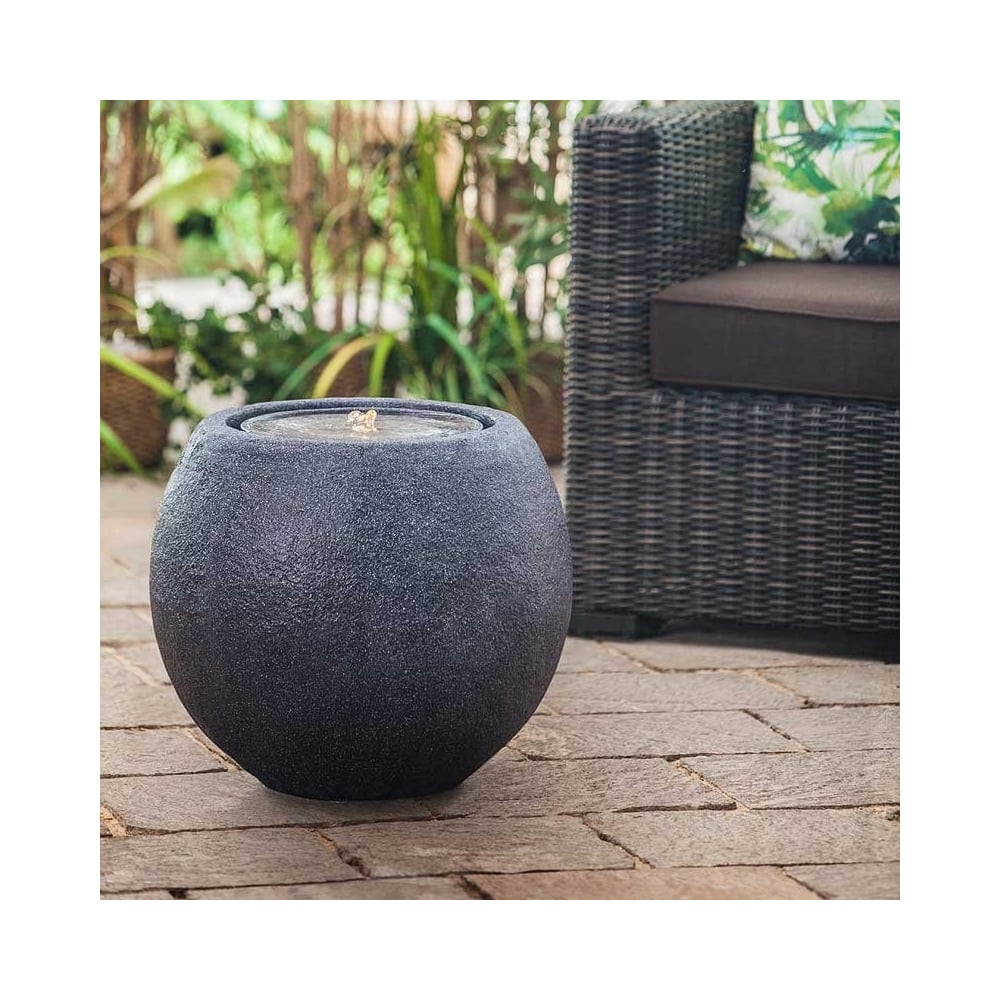 Изображение товара Фонтан для террасы Heissner Сфера черный 016601-03 декоративное уличное украшение