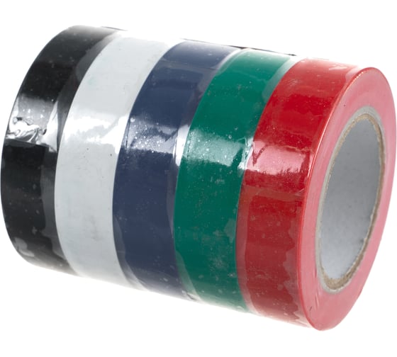 Изображение товара Изолента, набор из 5 цветов Smartbuy 0.15х15 мм, 10 метров SBE-IT-15-10-mix