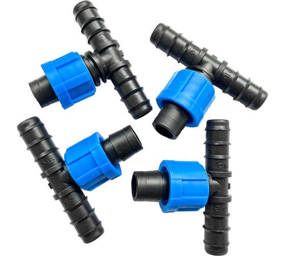 Изображение товара Тройник переходной с трубки 16 мм на капельную ленту 16 мм - 4 шт. Профитт 1892471