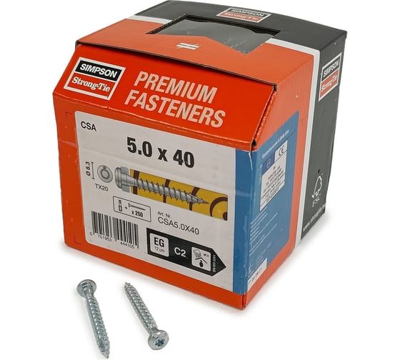 Изображение товара Шуруп для перфорации Simpson CSA 5х40 мм, цинк, 250 шт. CSA5.0X40