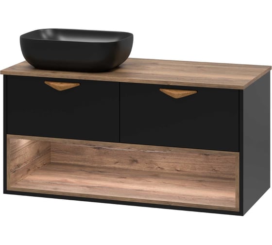 Изображение товара Подвесная тумба Brevita Bergen 105 с подсветкой, черная BER-07105-19-02-2Я