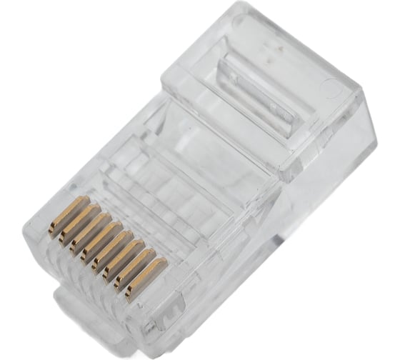 Изображение товара Коннектор Filum rj-45, 6 кат, 8p8c, 30 мкм, универсальный, для одножильного и многожильного кабеля, упаковка 100 шт FL-NA-PLUG6-1