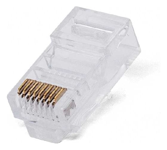 Изображение товара Коннектор Filum rj-45, 5e кат, 8p8c, 6 мкм, универсальный, для одножильного и многожильного кабеля, уп/10 шт FL-NA-PLUG5E-2