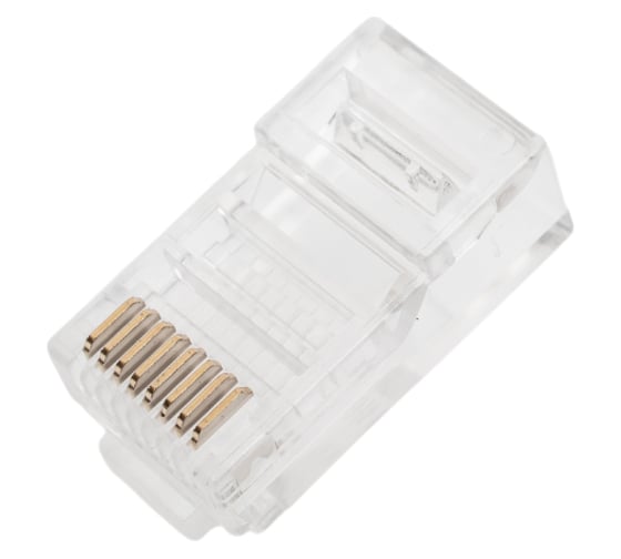 Изображение товара Коннектор Filum rj-45, 5e кат, 8p8c, 6 мкм, универсальный, для одножильного и многожильного кабеля, упаковка 100 шт FL-NA-PLUG5E-1