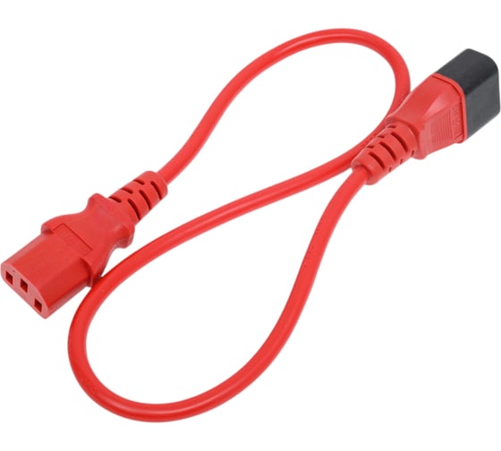 Изображение товара Кабель питания Filum пвс-ап 3x1,0 с13 - c14, 220/250в, 10а, красный, 0,5м FL-PC-C13/C14-C1-0,5-RD
