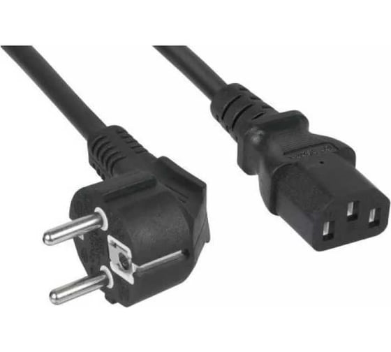 Изображение товара Кабель питания Filum пвс-ап 3x1,5 cee 7/7(schuko) угловая - c13, 220/250в, 10а, чёрный, 1,8м FL-PC-SH90/C13-C2-1.8-BK