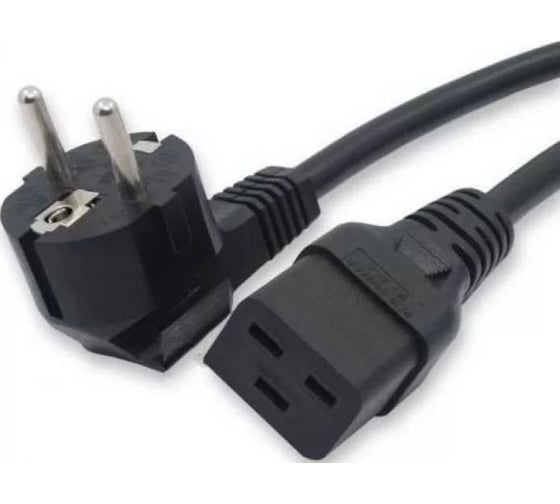 Изображение товара Кабель питания Filum пвс-ап 3x1,5 cee 7/7(schuko) угловая - c19, 220/250в, 16а, чёрный, 1,8м FL-PC-SH90/C19-C-1.8-BK