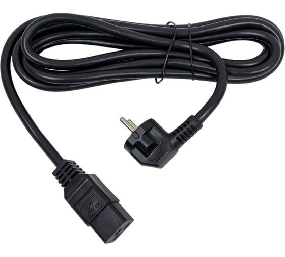 Изображение товара Кабель питания Filum пвс-ап 3x2,5 cee 7/7(schuko) угловая - c19, 220/250в, 16а, чёрный, 3м FL-PC-SH90/C19-C3-3.0-BK