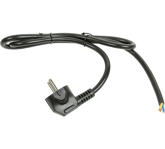 Изображение товара Кабель питания Filum пвс-вп 3x1,5 cee 7/7(schuko) угловая - свободный конец, 220/250в, 16а, чёрный, 1м FL-PC-SH90-C2-1,0-BK