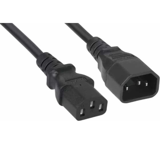 Изображение товара Кабель питания Filum пвс-ап 3x1,0 с13 - c14, 220/250в, 10а, чёрный, 0,5м FL-PC-C13/C14-C1-0.5-BK