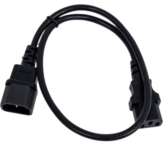 Изображение товара Кабель питания Filum с13- c14, 3x0,75мм², 220в, 10a, чёрный, 0,6 м FL-PC10-C13-C14-0,6M