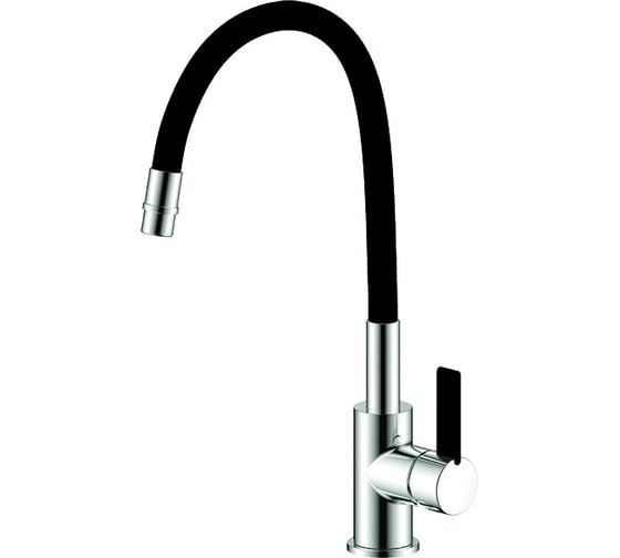 Изображение товара Смеситель для кухни ARGOTECH KLIO, хром/чёрный, пластичный излив, d-35 41038