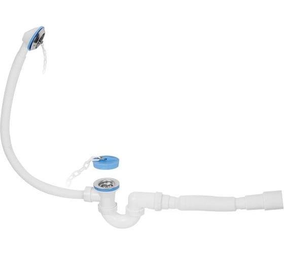 Изображение товара Сифон для ванны AV Engineering U-образный с выпуском и переливом 70 мм, с гибкой трубой 40x40/50, AVE129720