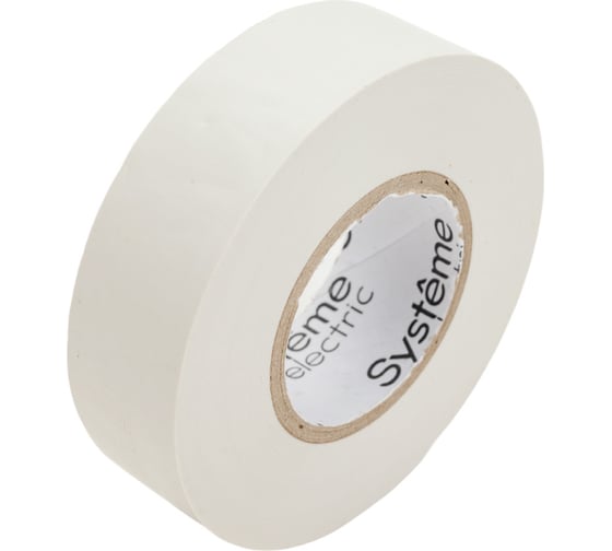 Изображение товара Изолента ПВХ Systeme Electric 19 мм, 20 м, толщина 0.13 мм, белая IMT1920WH