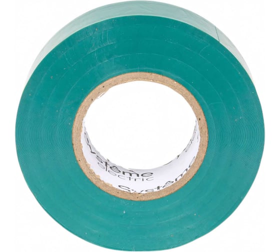 Изображение товара Изолента ПВХ Systeme Electric 19 мм, 20 м, толщина 0.13 мм, зелёная IMT1920GN