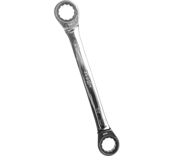 Изображение товара Двусторонний накидной ключ HORTZ 20х22 трещотка, хром HOR 118859