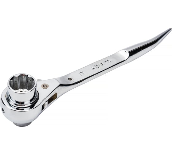 Изображение товара Хромированный торцевой трещоточный укороченный ключ HORTZ 13х17 HOR 121325