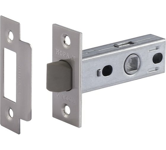 Изображение товара Дверная защелка НОРА-М С-45П пластиковый язычок, матовый никель 15470