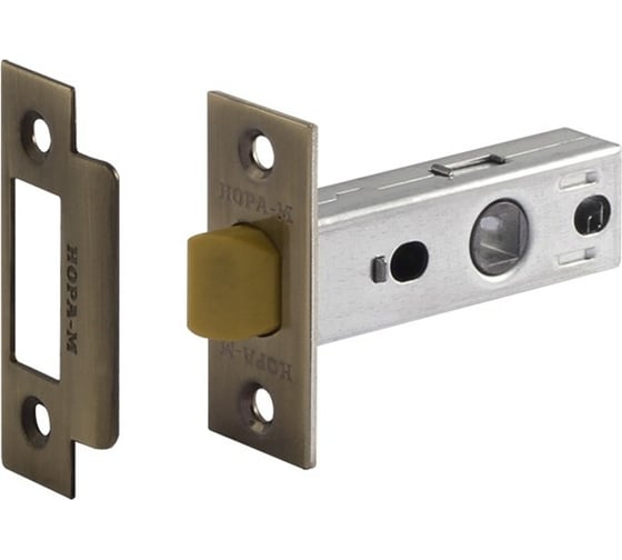 Изображение товара Дверная защелка НОРА-М С-45П пластиковый язычок, старая бронза 15468