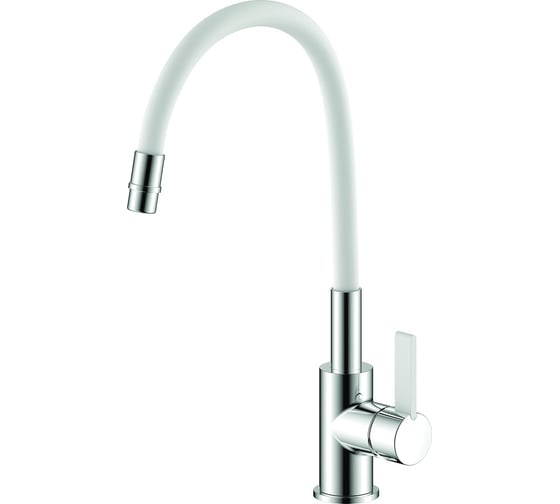 Изображение товара Смеситель для кухни ARGOTECH KLIO, хром/белый, пластичный излив, d-35 41006