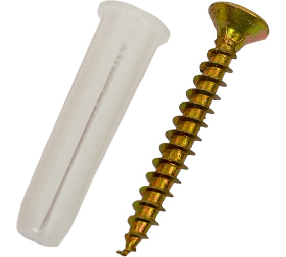 Изображение товара Набор белый дюбель VIPкрепеж 120 шт. 41562 VIP