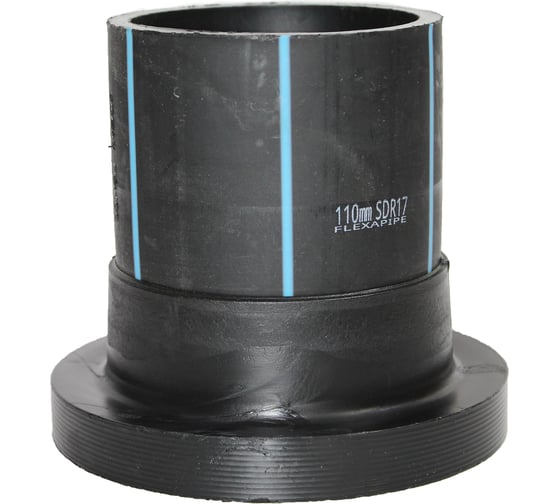 Изображение товара Втулка под фланец Флексапайп + ПЭ100, SDR17, Ø110, удлиненная FLEXAPIPE УТ0049746