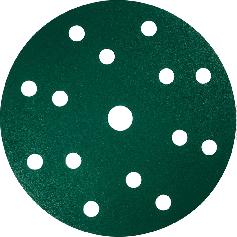 Изображение товара Диск абразивный с липучкой DTC-Film green 150 мм 15 отверстий P180 5 шт