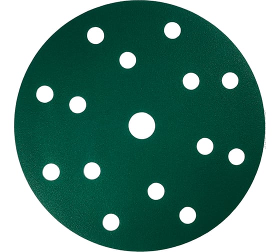 Изображение товара Диск абразивный с липучкой DTC-Film (green) 150 мм, 15 отверстий, P180, 5 шт BRUSHTEX 150G15-180