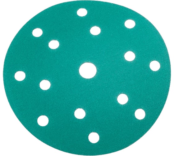 Изображение товара Диск абразивный с липучкой DTC-Film (green) 150 мм, 15 отверстий, P120, 5 шт BRUSHTEX 150G15-120