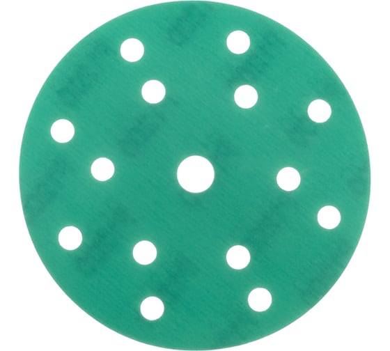 Изображение товара Диск абразивный с липучкой DTC-Film (green) 150 мм, 15 отверстий, P1200, 5 шт BRUSHTEX 150G15-1200