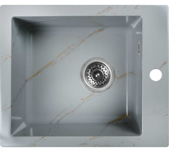 Изображение товара Мойка для кухни из искусственного камня WISENT мрамор серо-золотой (беларусь) 480x410x220 WA10-15/WGER013